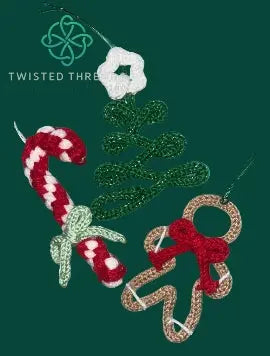 3pk Wire art Christmas Decorations - Twisted Threads Au